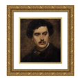 thumbnail image 1 of Carolus-Duran 12x13 Gold Ornate Wood Frame and Double Matted Museum Art Print Titled - Portrait of Alexandre Falguiere (1870), 1 of 4