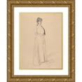 thumbnail image 1 of Carolus-Duran 12x14 Gold Ornate Wood Frame and Double Matted Museum Art Print Titled - Sketch of a Lady (1994), 1 of 4