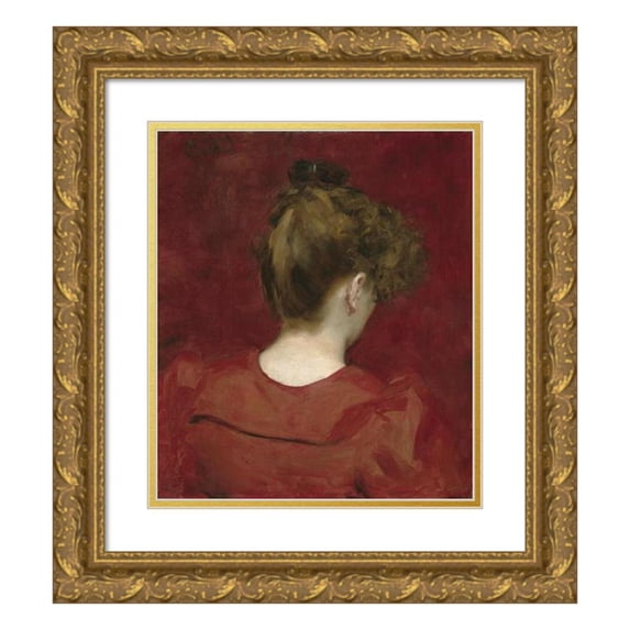Carolus-Duran 20x23 Gold Ornate Framed and Double Matted Museum Art Print Titled - Study of Lilia (1887)
