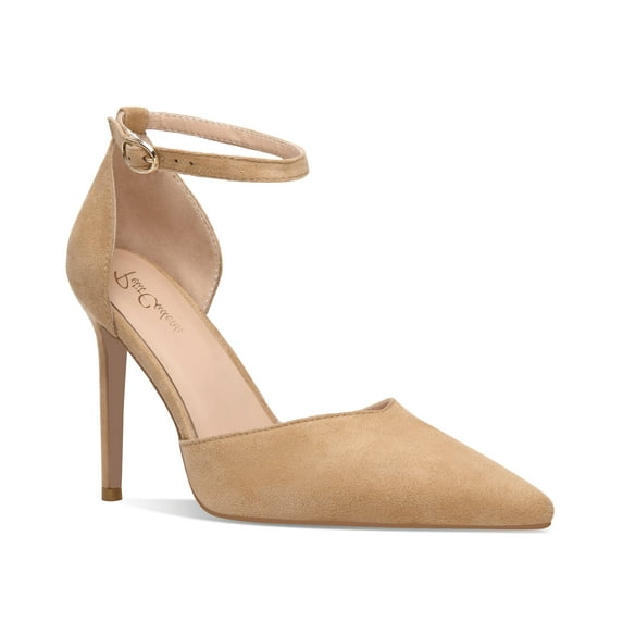 Carolyn - Women's Elegant, Sexy and Feminine Pointed Toe D’orsay Pumps with 4" Stiletto High Heels in vegan leather and ankle straps. Handmade to perfection. Size 14
