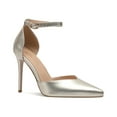 thumbnail image 1 of Carolyn - Women's Elegant, Sexy and Feminine Pointed Toe D’orsay Pumps with 4" Stiletto High Heels in vegan leather and ankle straps. Handmade to perfection. Size 15, 1 of 6