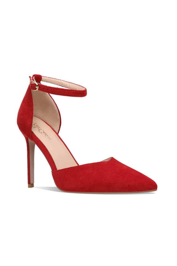 Carolyn - Women's Elegant, Sexy and Feminine Pointed Toe D’orsay Pumps with 4" Stiletto High Heels in vegan leather and ankle straps. Handmade to perfection. Size 9.5