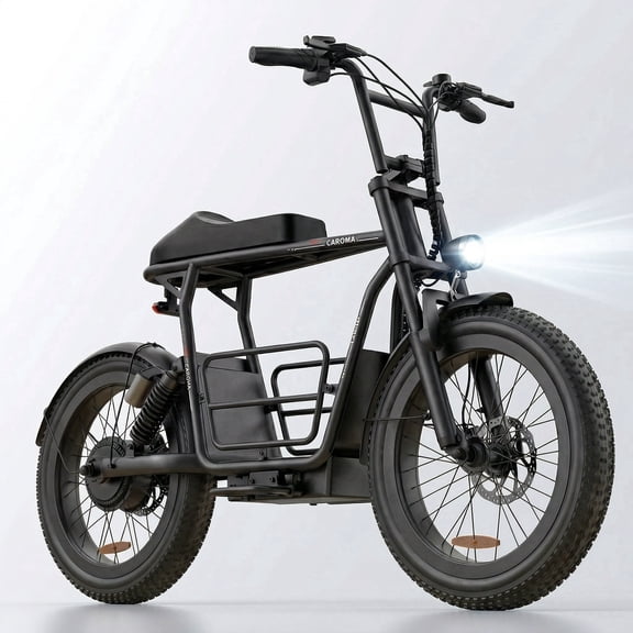 Caroma 500W Peak 750W Electric Scooter for Adults,25 Miles Range,20Mhp Top Speed Electric Bike,20"x3" All-Terrain Tires E Motorcycle with Basket,White