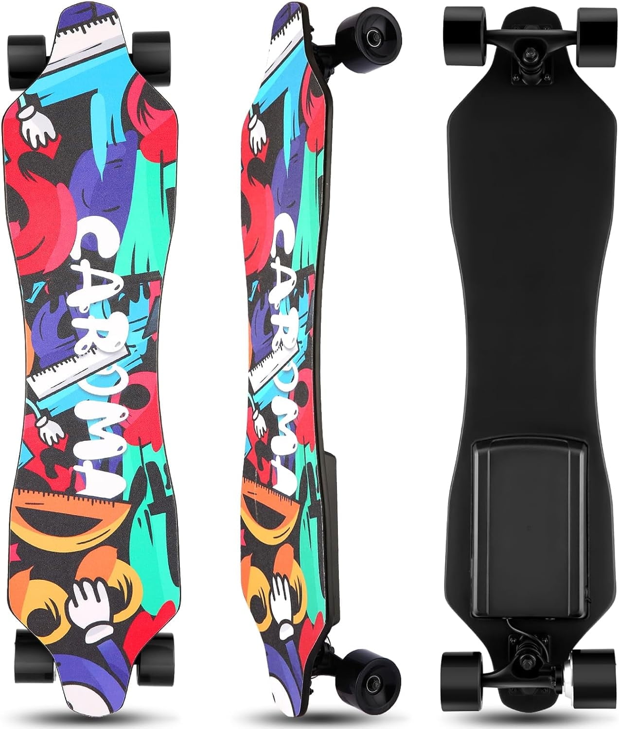 COBIZI 35'' Electric Skateboards, 12.4 Mph, Unisex Adults Longboard with Remote, 350W Gear Motor