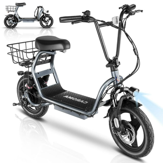 Caroma 500W Electric Scooter with Seat for Adult, 20Mph Up to 25 Miles Range Commuting ride ons