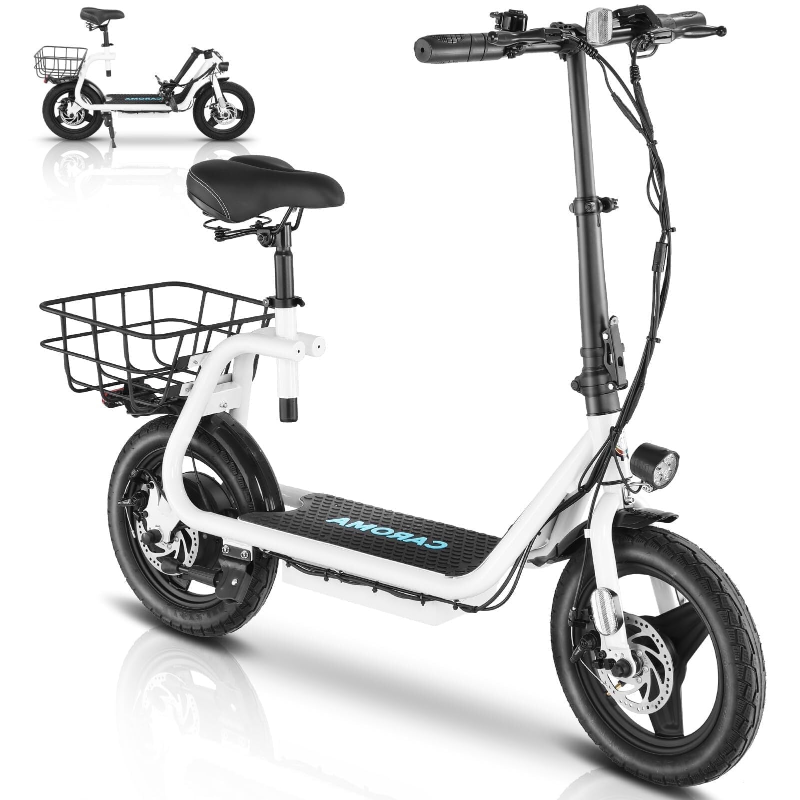 Caroma Urban Electric Scooter, 800W Adult 14" Commuter, Dual Shock