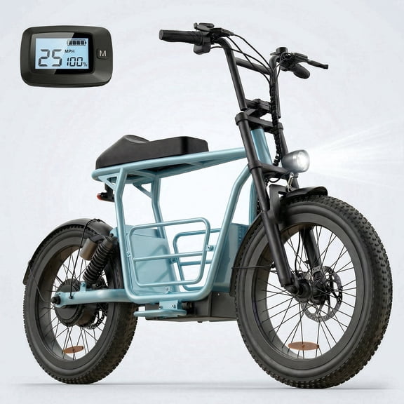 Caroma 500W Peak 750W Electric Scooter for Adults,25 Miles Range,20Mhp Top Speed Electric Bike,20"x3" All-Terrain Tires E Motorcycle with Basket,White