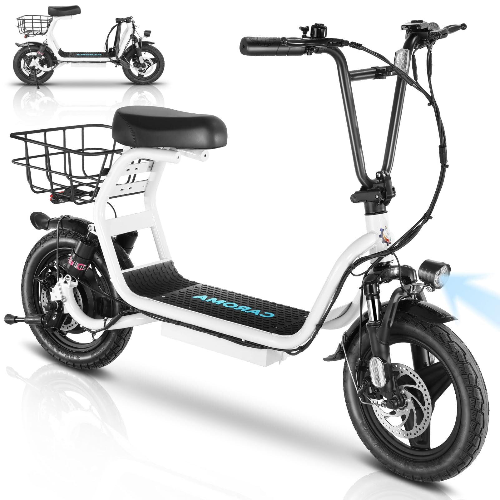 Caroma Electric Scooter for Adults, 500W Motor(Peak 819W), Max Range