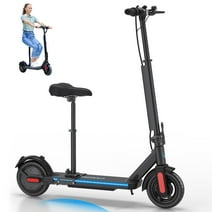 Caroma Electric Scooter for Adults, 500W Electric Scooter Up to 25 Miles & 20 MPH Foldable E Scooter Double Braking Electric Scooters for Commuter, 10" Tires Electric Scooter with Seat for Adult,Black