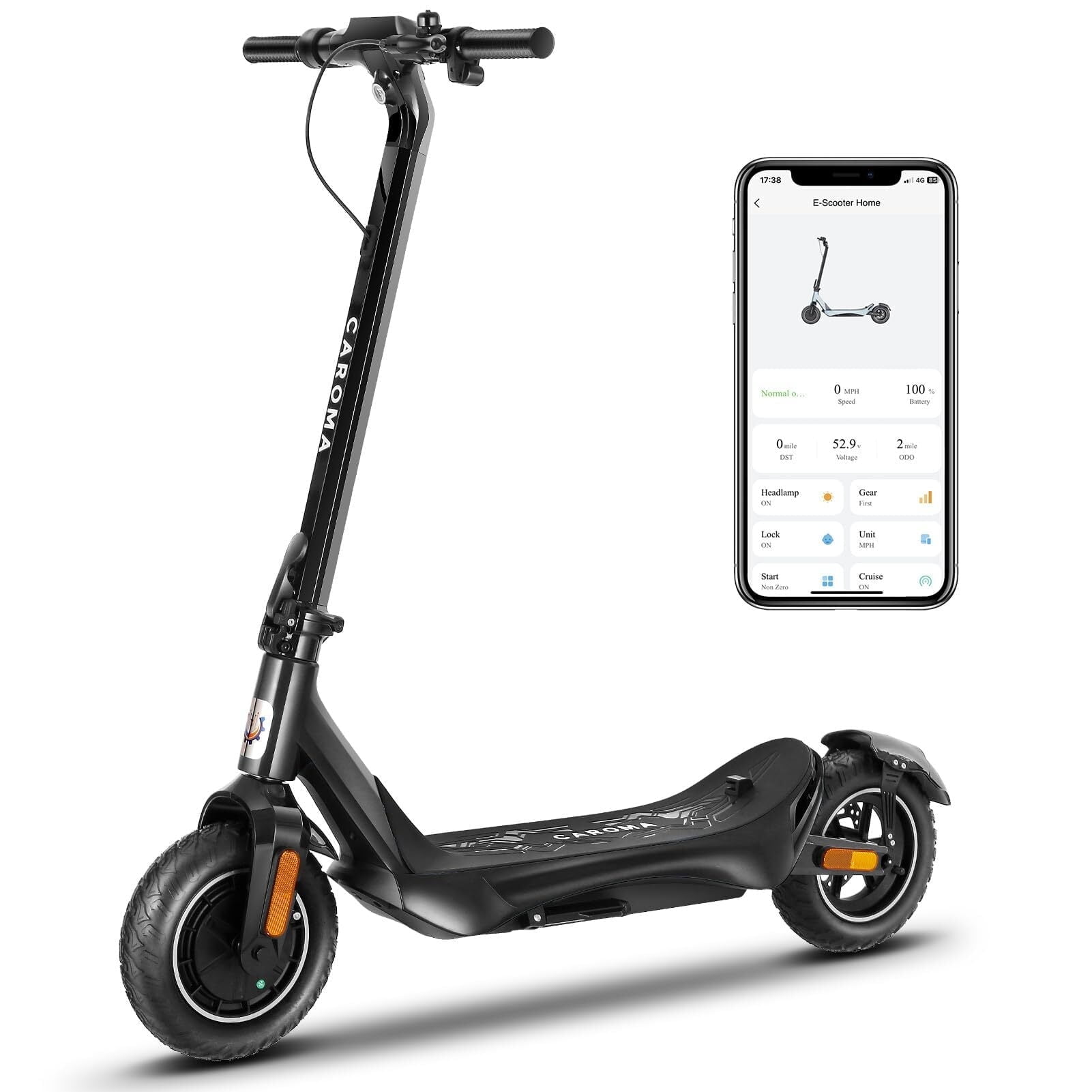 Caroma Electric Scooter for Adults, 800W Peak Motor, 30 Miles Range ...