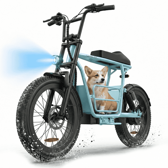 Caroma Peak 800W Electric Scooter with Seat,25 Miles Range,20Mhp Top Speed Electric Motorcycle for Adult ,20"x3" All-Terrain Tires E Motorcycle with Basket,UL2272 Certified,Blue