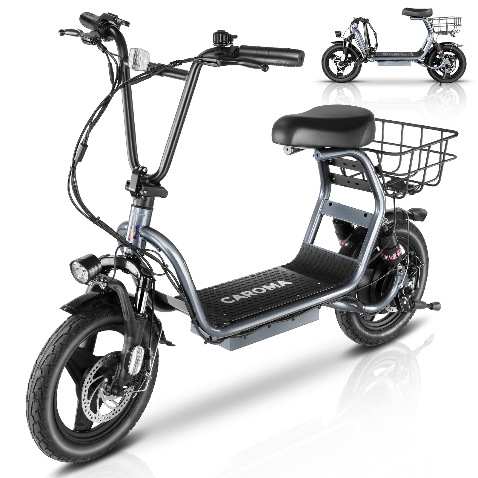 Caroma Electric Scooter with Seat for Adult, Peak 819W, 20