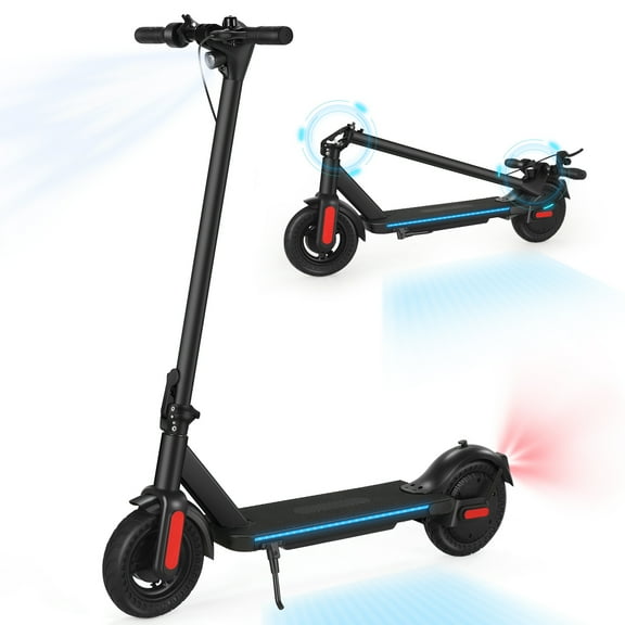 Caroma Electric Scooter for Adults, 20 Mph & 25 Miles Range, 10" Tires, 500W Commuter Motor Foldable Kick Scooters, Max Load 265 Lbs, Bright Black