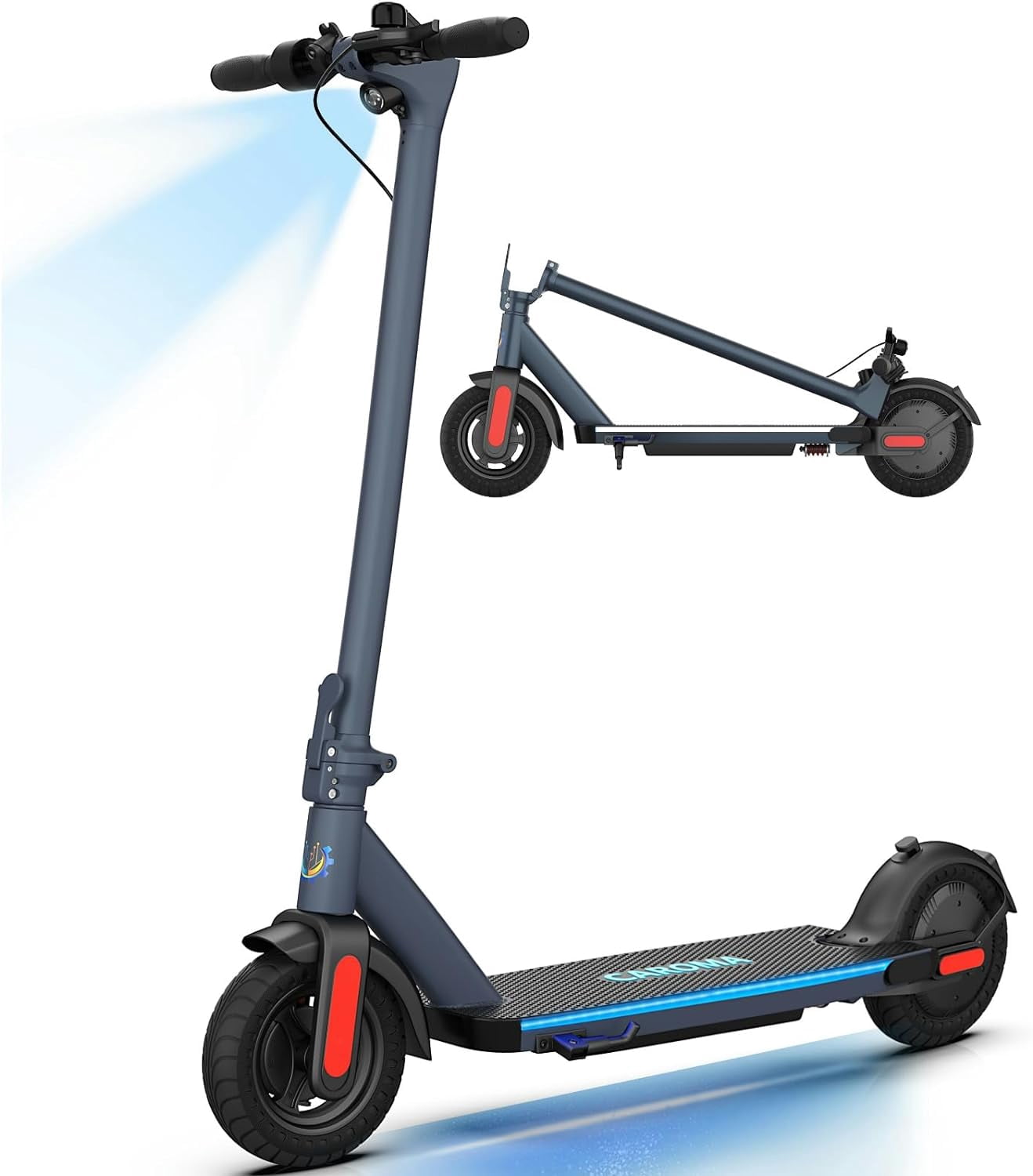 PORORO SLW50 Electric Scooter for Adults Max 25 Miles Range with 14 Tires 500W 22MPH Black