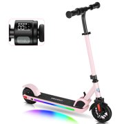 Caroma Electric Scooter for Kids Ages 6-14, 150W Motor, 11 mph, Adjustable Speed & Height, Colorful Lights,Foldable Kids Electric Scooter