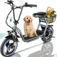 thumbnail image 1 of SANOPY Electric Scooter with Seat, 819W Peak 500Wh Battery 25 Miles Range 20Mph Top Speed, Foldable Electric Scooter for Adults with Basket, Gray, 1 of 10