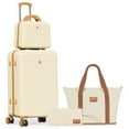 thumbnail image 1 of HOTEEL 4 Piece Carry On Luggage Sets,Lightweight Travel Suitcase Set with TSA Lock & Spinner Wheels(13/20in, Beige), 1 of 10