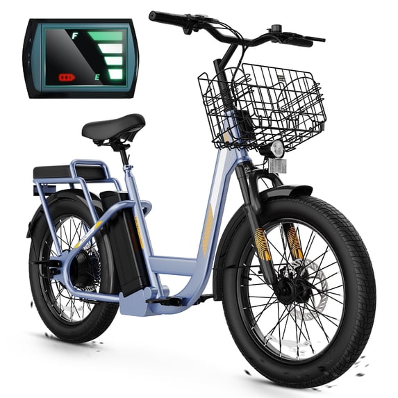 Caroma Peak 1200W Electric Scooter with Seat, 20" Fat Tire Electric Scooter Adults 48V Removable Battery, Up to 30Miles & 20MPH, Foldable Adult Electric Scooter for Commuting with Basket&2 Seater