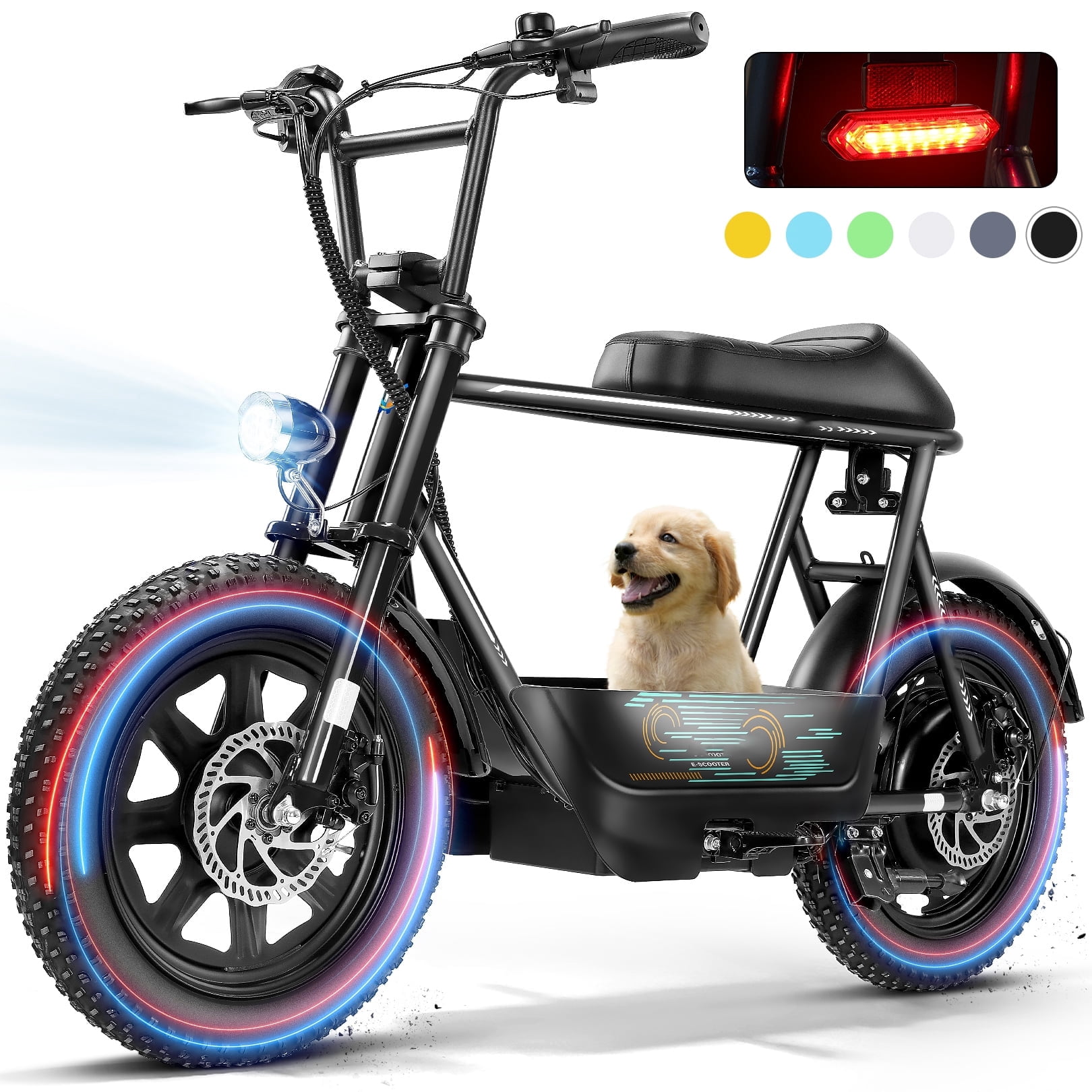 Caroma Peak 1200W Electric Scooters with Seat for Adults, 16" Fat Tire for All-Terrain, 30Miles Max Range, 20mph Top Speed, Commuter Ebike for Adults&Teens, Motorcycle Style