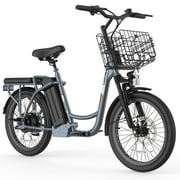 Caroma Peak 560W Electric Scooter Adults, 36V Removable Battery, Up to 15Miles&20MPH, 20 Fat Tire Off-Road E Scooter with Basket&Adjustable Seat, Foldable Adult Electric Scooter for Commuting