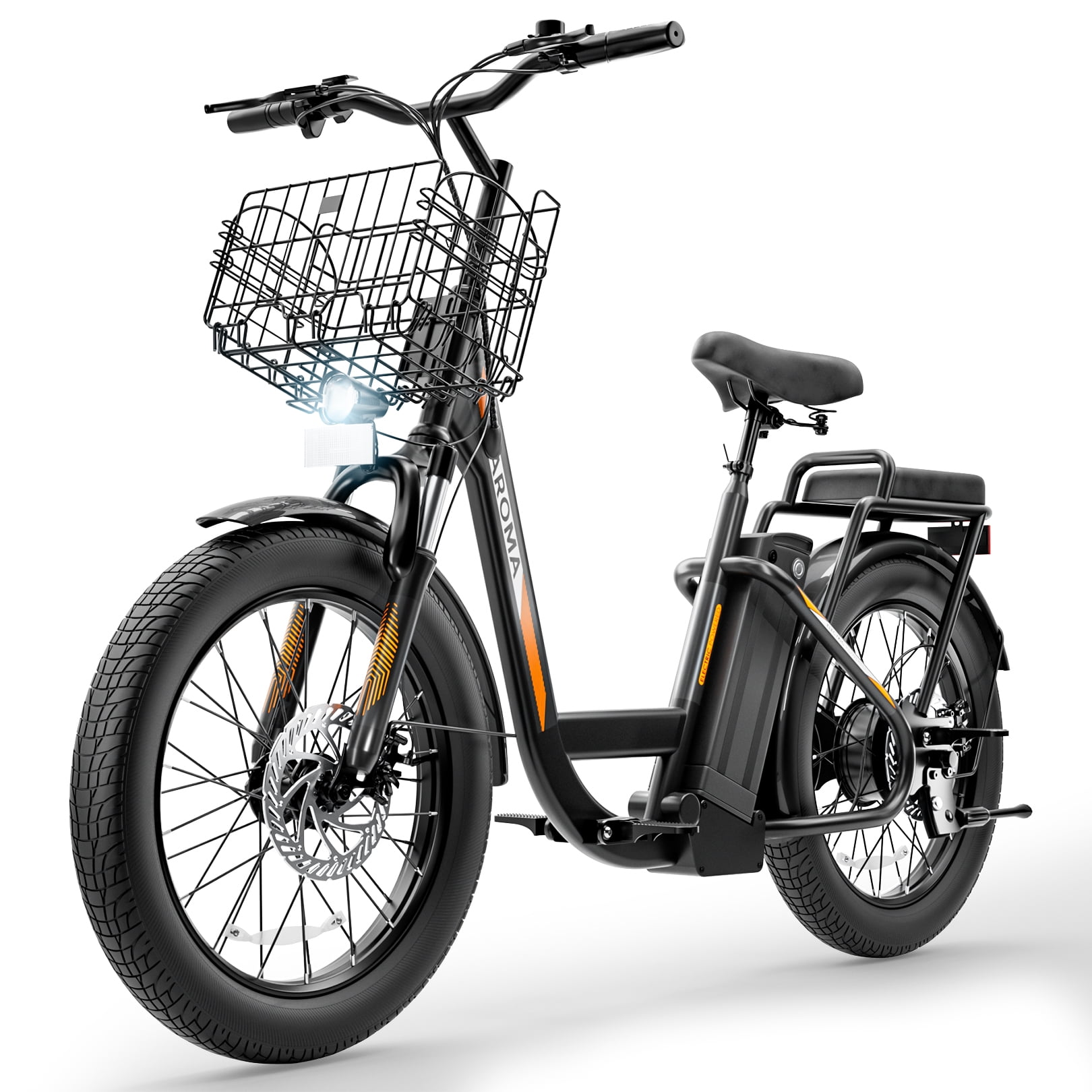 Caroma Peak 560W Electric Scooter with Seat, 20" Fat Tire Electric Scooter Adults 36V Removable Battery, Up to 15Miles & 20MPH, Foldable Adult Electric Scooter for Commuting with Basket&2 Seater