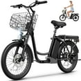 thumbnail image 1 of Caroma Peak 560W Electric Scooter with Seat for Adults, 15 Miles Range, 20MPH Top Speed, 20" X1.95"Off-Road Tires, Removable Battery, Electric Bicycles for Commuting with Basket, Black, 1 of 8