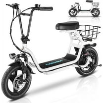 Caroma Peak 819W Electric Scooter with Seat for Adults, 374Wh Battery up to 25 Miles&20MPH,14" Fat Tire, Foldable Adult Electric Scooter for Commuting with Basket&Shock Absorbing