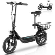Caroma Peak 819W Electric Scooter with Seat 14" Tire, 25 Miles Range 20MPH Max Speed, Foldable Electric Scooter for Adults 300 LBS Max Load
