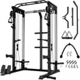 thumbnail image 1 of FORGEMUS Power Cage,2000LBS Multi-Function C21 Power Rack with Dual Pulley Cable Crossover System, All-in-One Squat Rack with More Training Attachments, Weight Workout Machine for Home Gym, 1 of 9