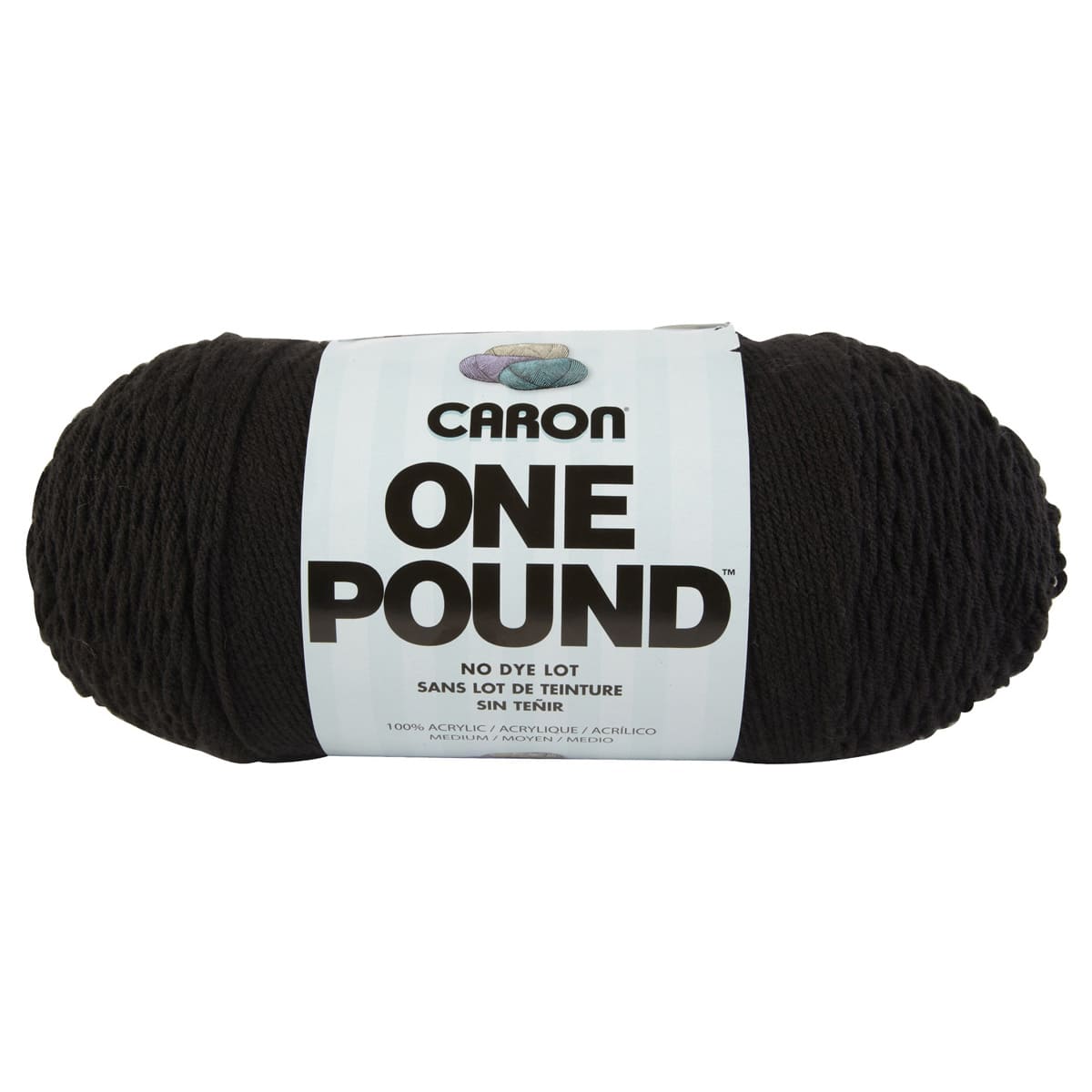 Caron Acrylic Dryable Machine Washable Yarn, 812 yd, Black, 1 lb