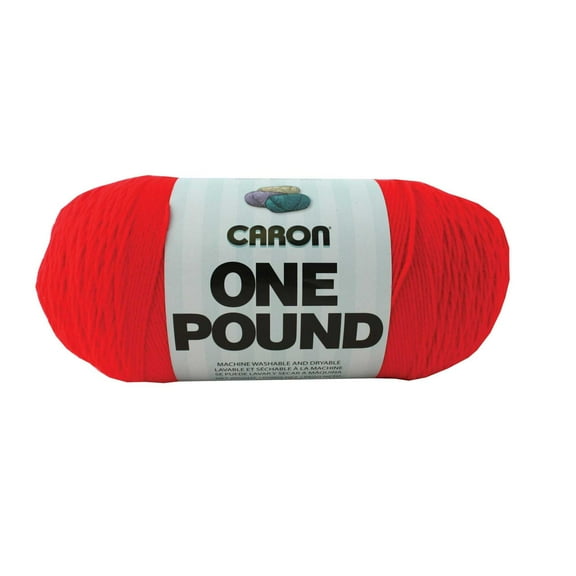 Caron Acrylic Dryable Machine Washable Yarn, 812 yd, Scarlet, 1 lb