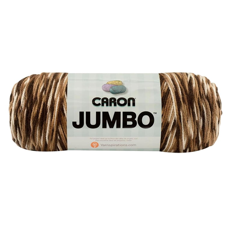 Caron Jumbo Soft Four-Ply Yarn: Chocolate Variegated, 100% Acrylic