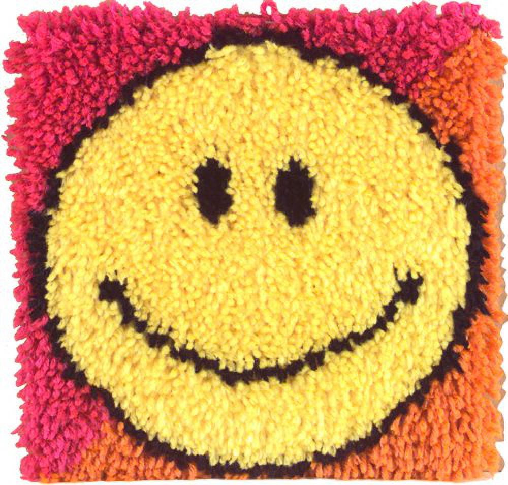 Caron Natura 12x12 Latch Hook Kit: Smiley Face - Walmart.com