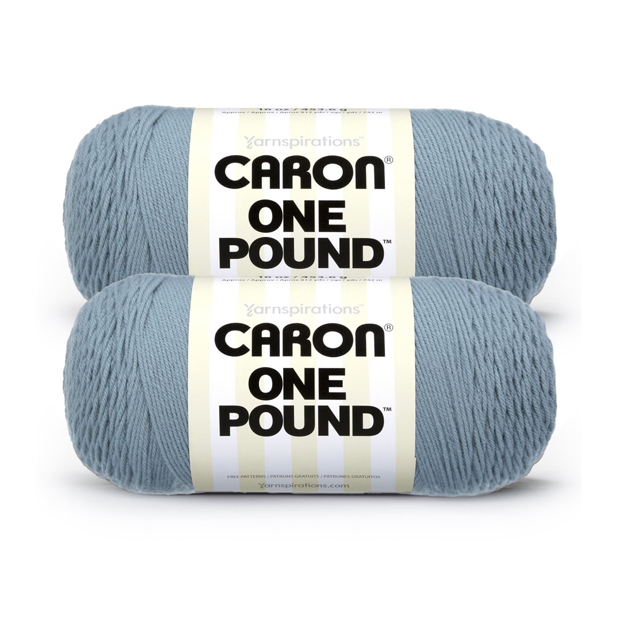 Caron® One Pound™ #4 Medium Acrylic Yarn, Azure 16oz/454g, 812 Yards (2 Pack)
