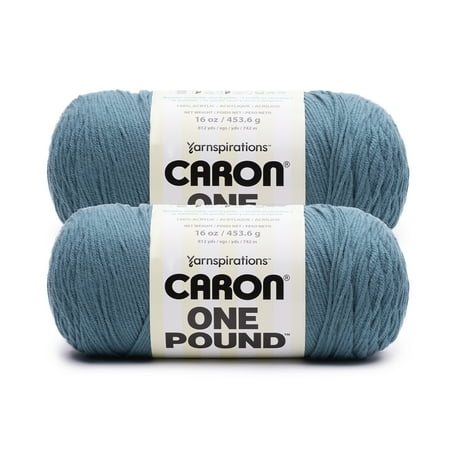 Caron® One Pound™ #4 Medium Acrylic Yarn, Canal 16oz/454g, 812 Yards (2 Pack)