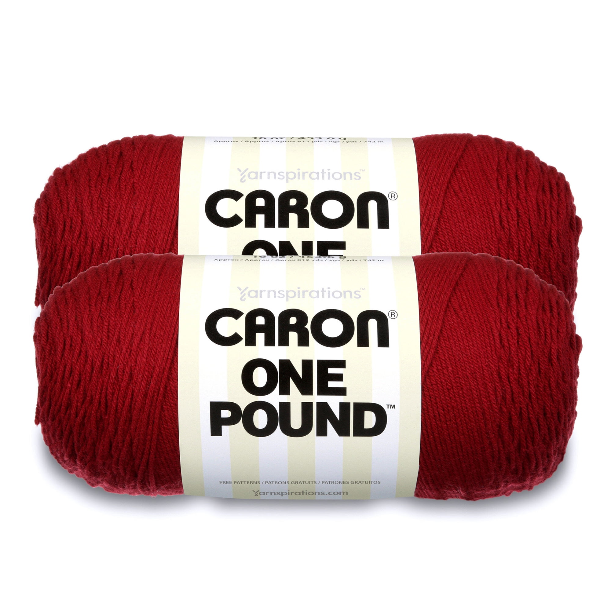 Caron® One Pound™ 4 Medium Acrylic Yarn, Claret 16oz/454g, 812 Yards (2 Pack)