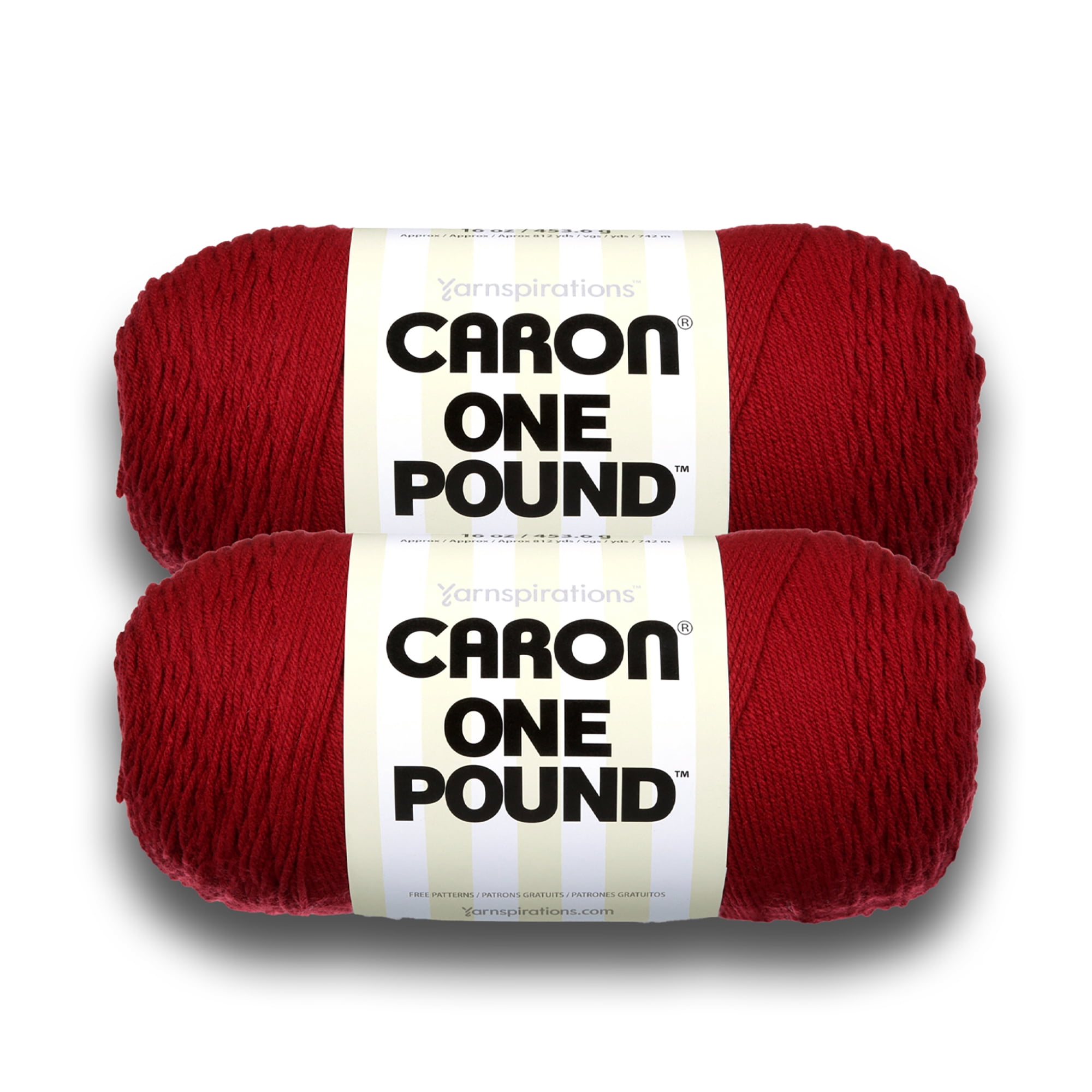 Caron® One Pound™ #4 Medium Acrylic Yarn, Claret 16oz/454g, 812 Yards (2 Pack)