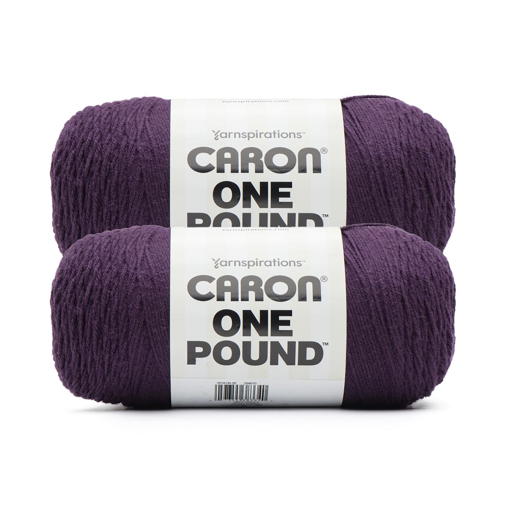 Caron® One Pound™ #4 Medium Acrylic Yarn, Deep Violet 16oz/454g, 812 Yards (2 Pack)