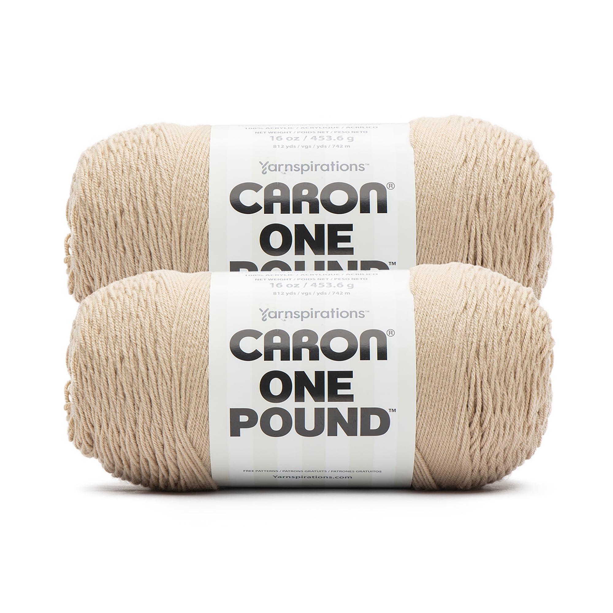 Caron® One Pound™ #4 Medium Acrylic Yarn, Lace 16oz/454g, 812 Yards (2 Pack)