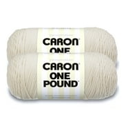 Caron® One Pound™ #4 Medium Acrylic Yarn, White 16oz/454g, 812 Yards (2 Pack)