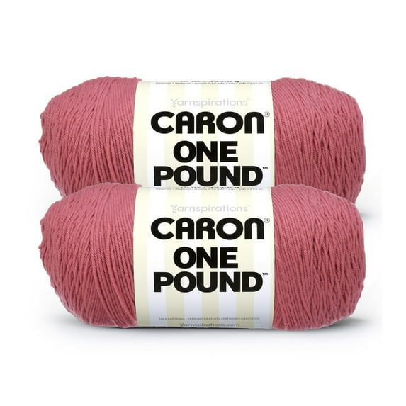 Caron® One Pound™ #4 Medium Acrylic Yarn, Rose 16oz/454g, 812 Yards (2 Pack)