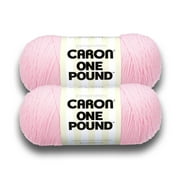 Caron  One Pound  #4 Medium Acrylic Yarn, Soft Pink 16oz/454g, 812 Yards 2 Pack
