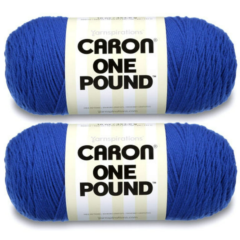 Caron One Pound #4 Medium Acrylic Yarn, Black 16oz/454g, 812 Yards (2 Pack)