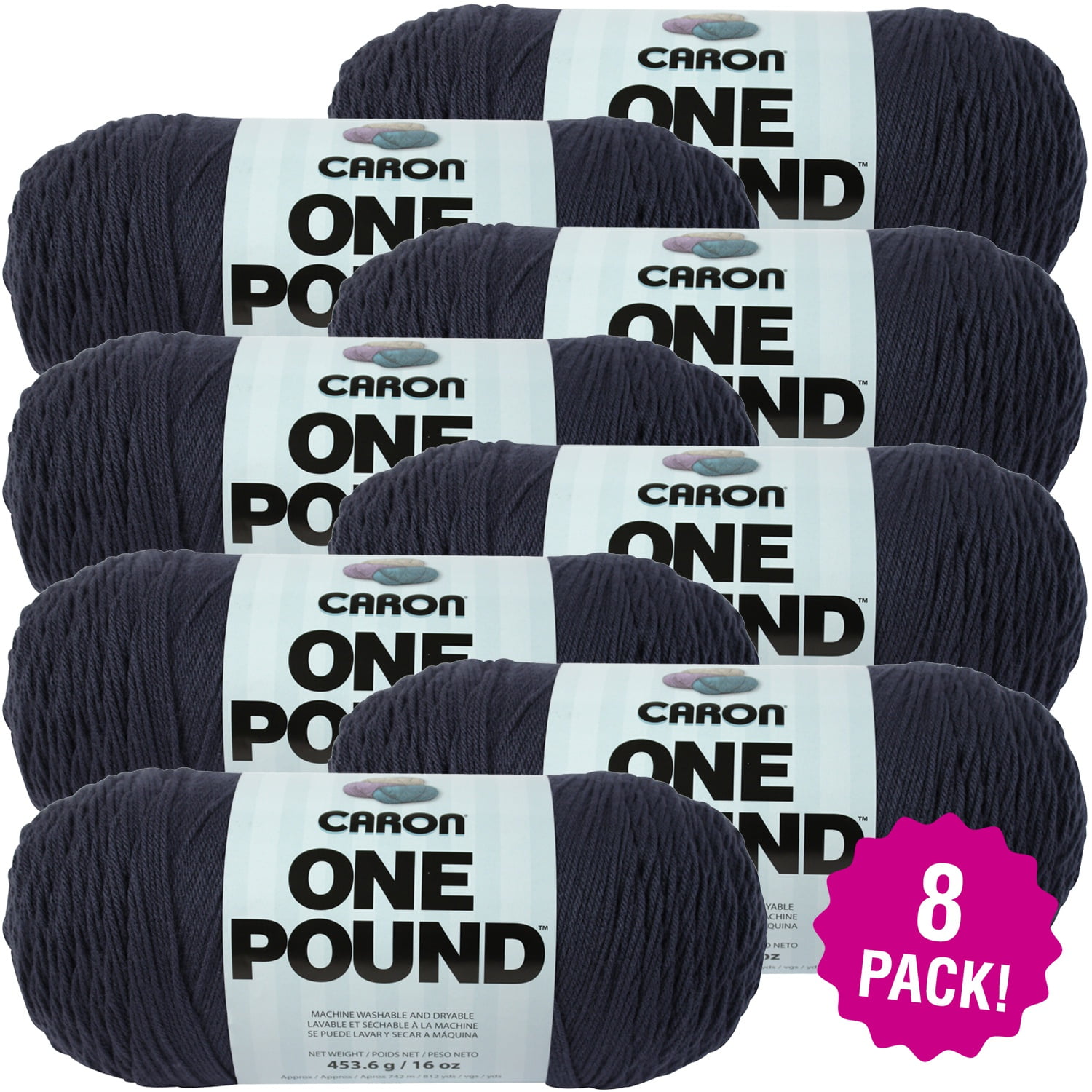 Caron One Pound Yarn (Black)