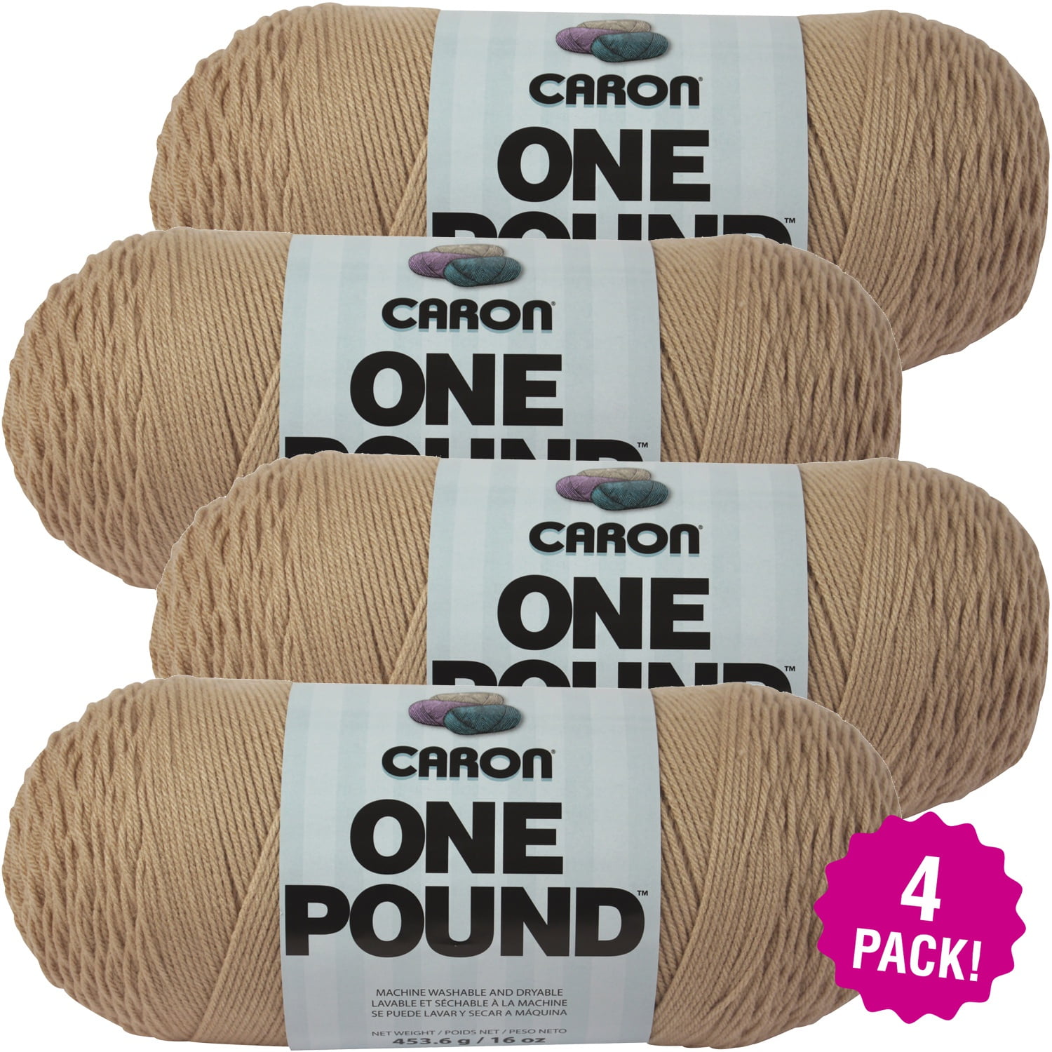 Caron One Pound Solids Yarn, 16oz, Gauge 4 Medium, 100% Acrylic - Lace -  For Crochet, Knitting & Crafting ( 1 Piece )