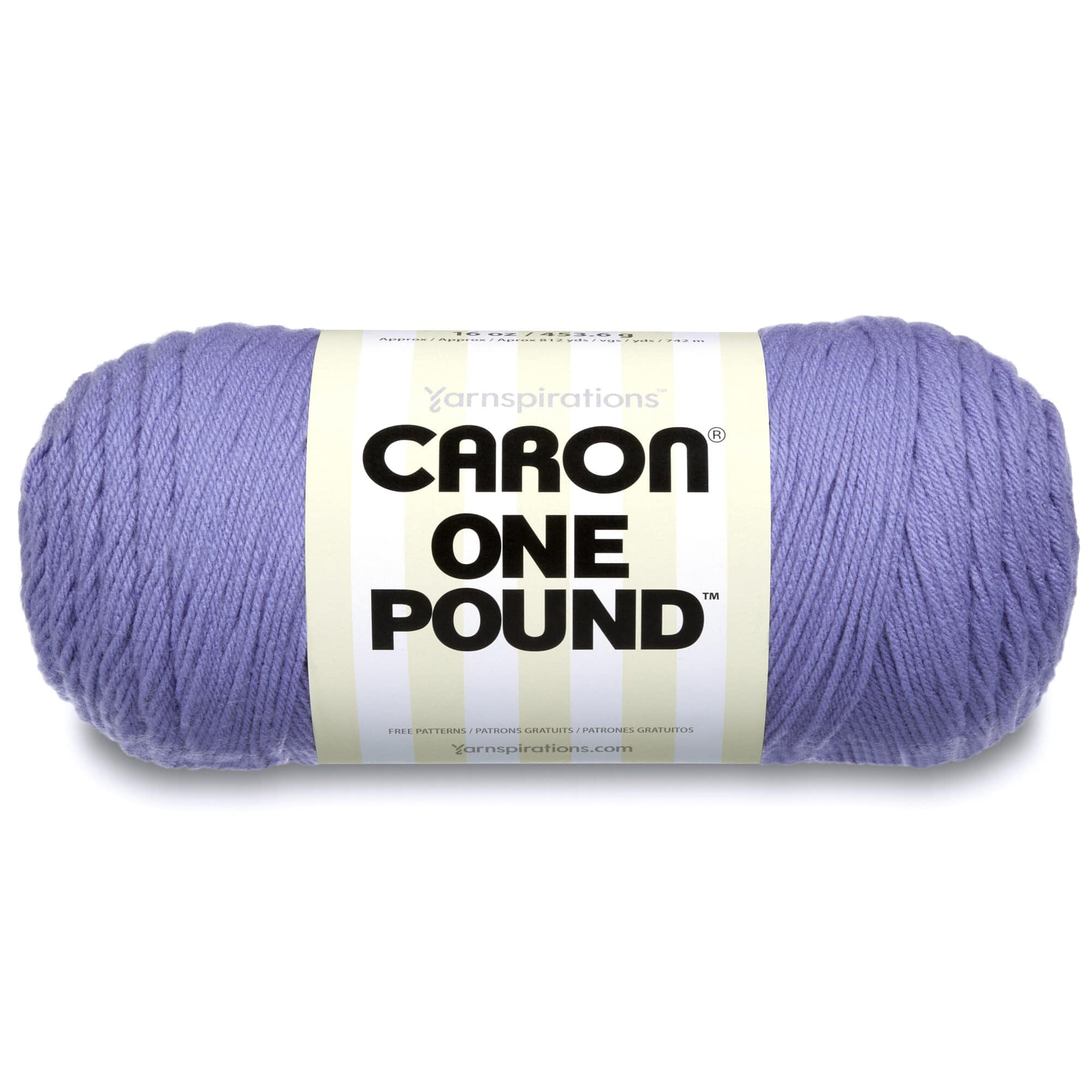 Caron One Pound Solids Yarn, 16oz, Gauge 4 Medium, 100% Acrylic - Lilac-  For Crochet, Knitting & Crafting ( 1 Piece )