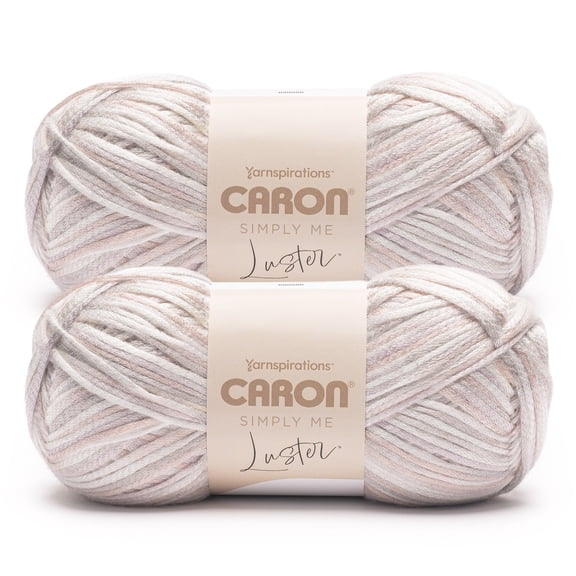 Caron® Simply Me Luster™ #4 Worsted (Medium) Blend Yarn, Pearly 6oz/170g 360 Yards (2 Pack)