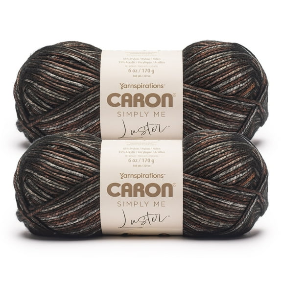Caron® Simply Me Luster™ #4 Worsted (Medium) Blend Yarn, Sable 6oz/170g 360 Yards (2 Pack)