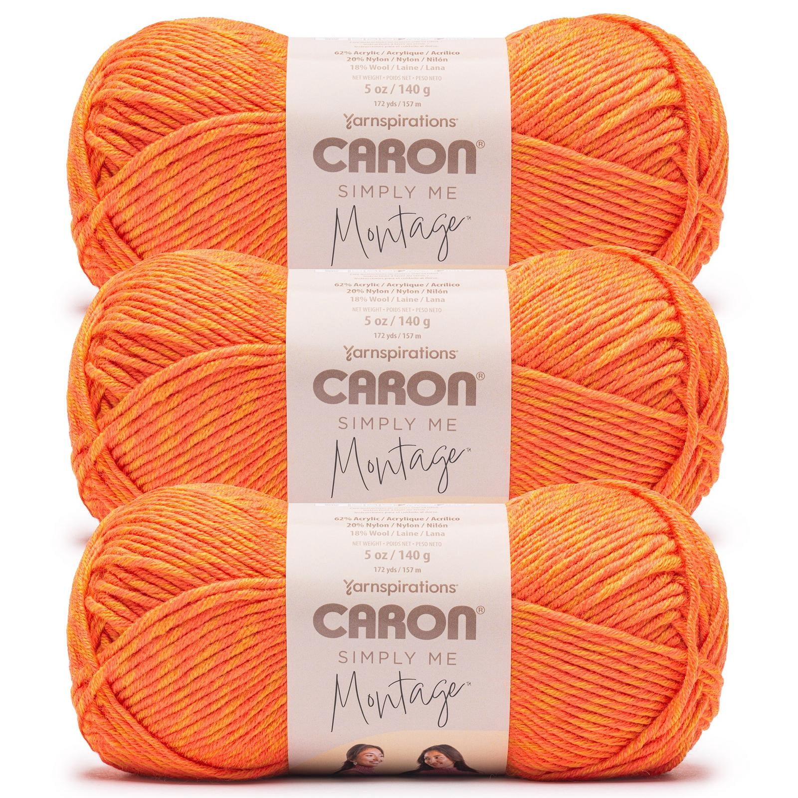 Caron® Simply Me Montage™ #5 Bulky Blend Yarn, Citrine 5oz/140g 172 Yards (3 Pack)