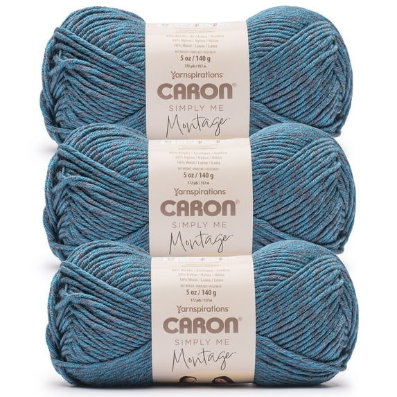 Caron® Simply Me Montage™ #5 Bulky Blend Yarn, Lapis 5oz/140g 172 Yards (3 Pack)